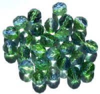 25 10mm Faceted Crystal Green Purple AB Beads